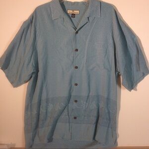 Tommy Bahama 100% Silk Blue Hawaiian Shirt *WEAR